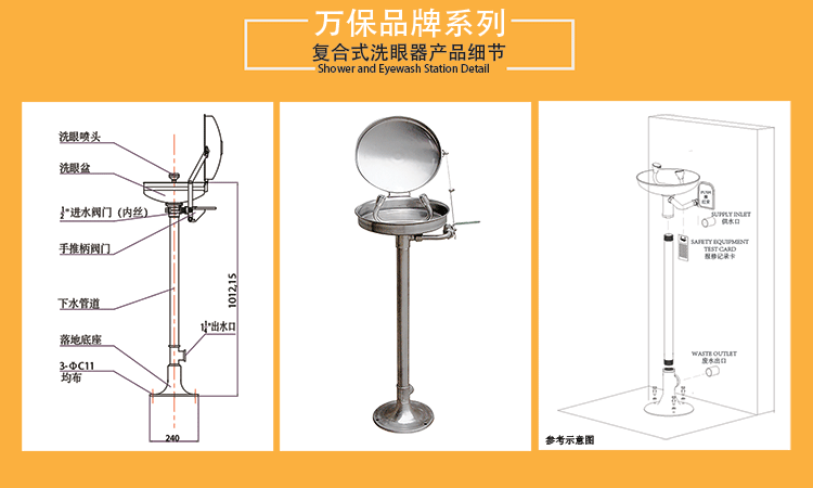 不銹鋼翻蓋防塵型立式洗眼器產(chǎn)品細節(jié)